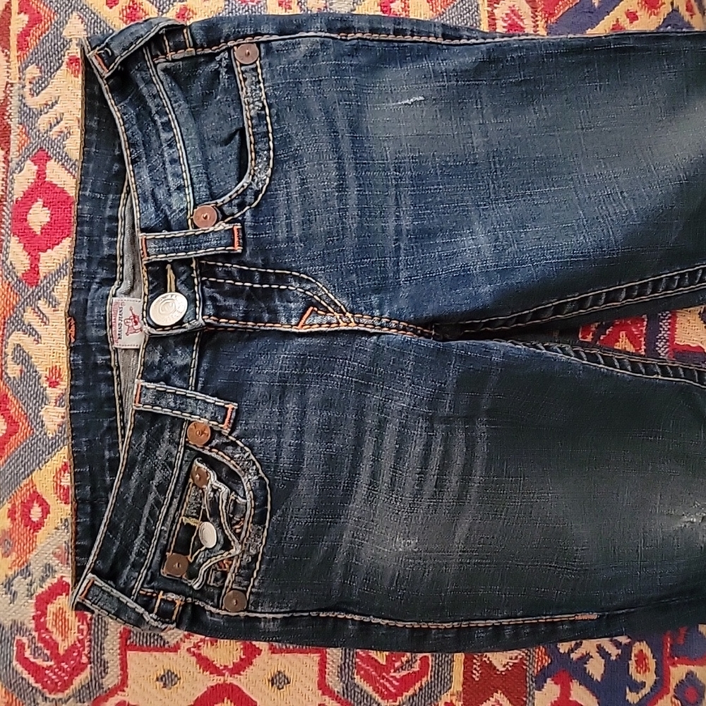 True Religion Rainbow Becky distressed jeans sz 27